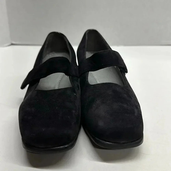 Beautifeel MaryJanes Low High Heel Pumps Shoes Suede Black Size 36 6 Narrow - Picture 3 of 11